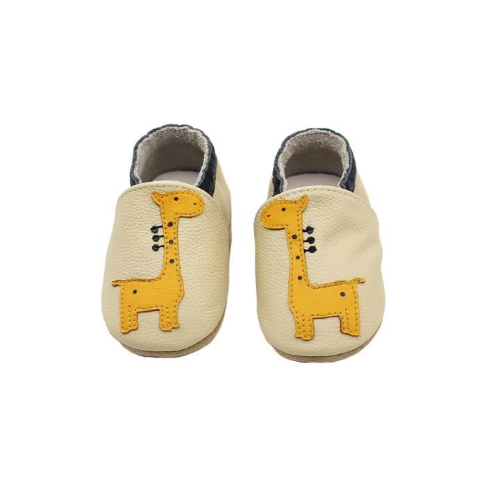 Carozoo Chaussures Bébé Enfant à Semelle Souple Chaussons Cuir