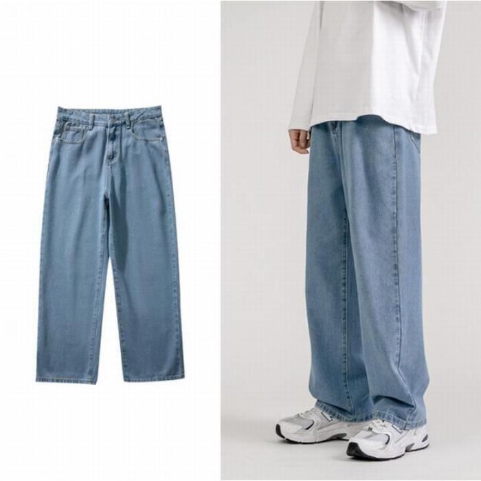 jeans amples pour hommes pantalon large en denim droit pour jeune homme pantalons hip hop garçons
