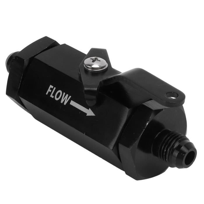 Raccord Aluminium AN6 Noir 180° - Pour Conduites Huile, Essence, Eau - 5