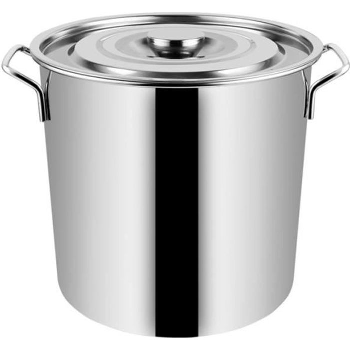 Marmite à Soupe Professionnelle 98 Litres - En Acier Inoxydable - Poignées Rivetées Solides - Pour Cuisinières Gaz, Induction, électrique - Idéale Réceptions, Restaurants, événements