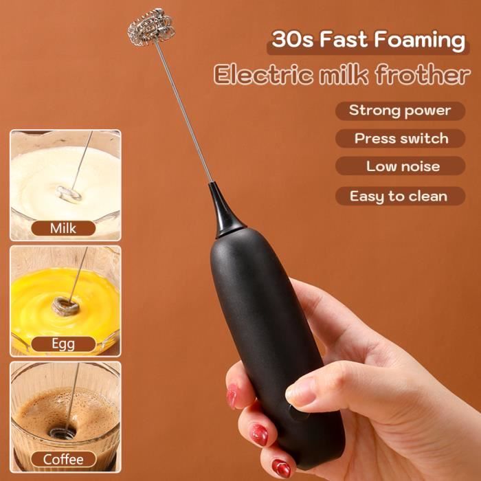 Pocoiau Mousseur à Lait Électrique Rechargeable USB 3 Vitesses - Fouet Portatif Pour Café Latte Et Boissons Chaudes