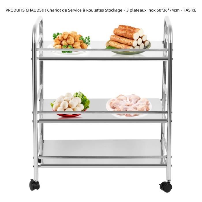 LXSEHN Chariot De Service Desserte Pliable, Chariot De Cuisine Étagère