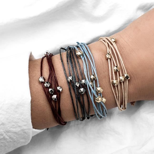 Bracelet Ajustable Homme Femme – Design Bohème Rond Élégant – Bijoux Mode Intemporel Cadeau Amitié Amour