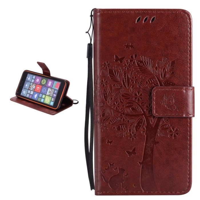 Étui Portefeuille En Cuir PU Pour Nokia Lumia 640 - Rabat Magnétique, Emplacements Cartes, Fonction Support