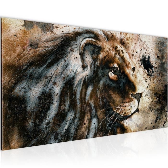Tableau Mural Lion Abstrait En 5 Parties – Impression Sur Toile Non Tissée, Style Graffiti Coloré - 7