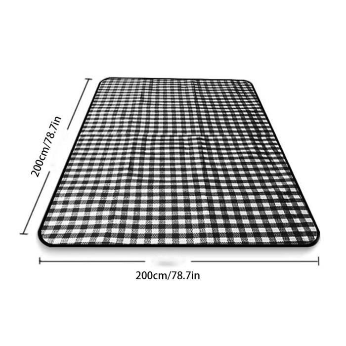 TFSZE Couverture De Pique-Nique Imperméable 150x200 Cm Pliable - Tapis Anti-Sable Et Résistant à L'Eau Pour Plage, Camping, Famille (Jaune Grille)
