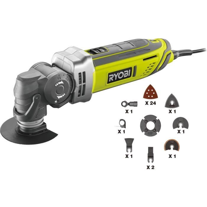 Outil multifonctions - RYOBI - 300 W - 10 000-20 000 osc/min - Oscillation 3,2° - Avec sac et access