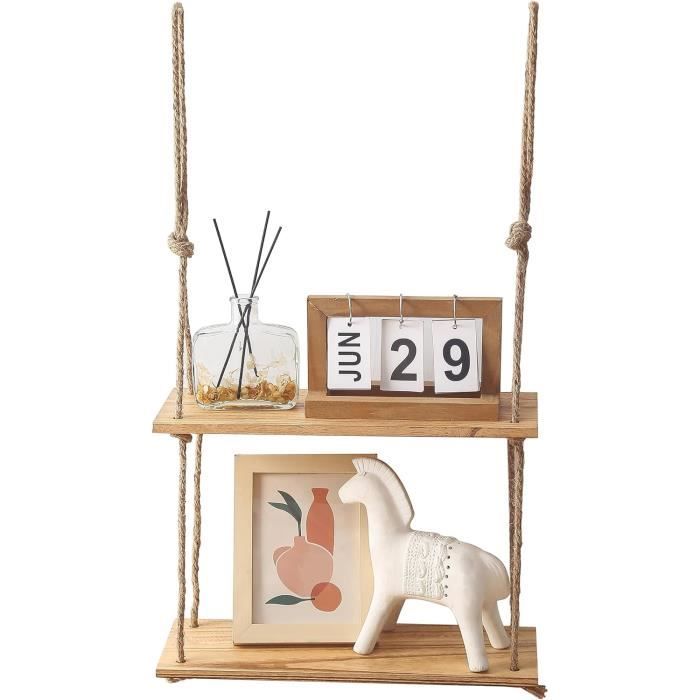 Étagère Murale Bohème En Bois Massif - Design Arche - Fixation Cachée - Pour Déco Salon Ou Chambre - 4