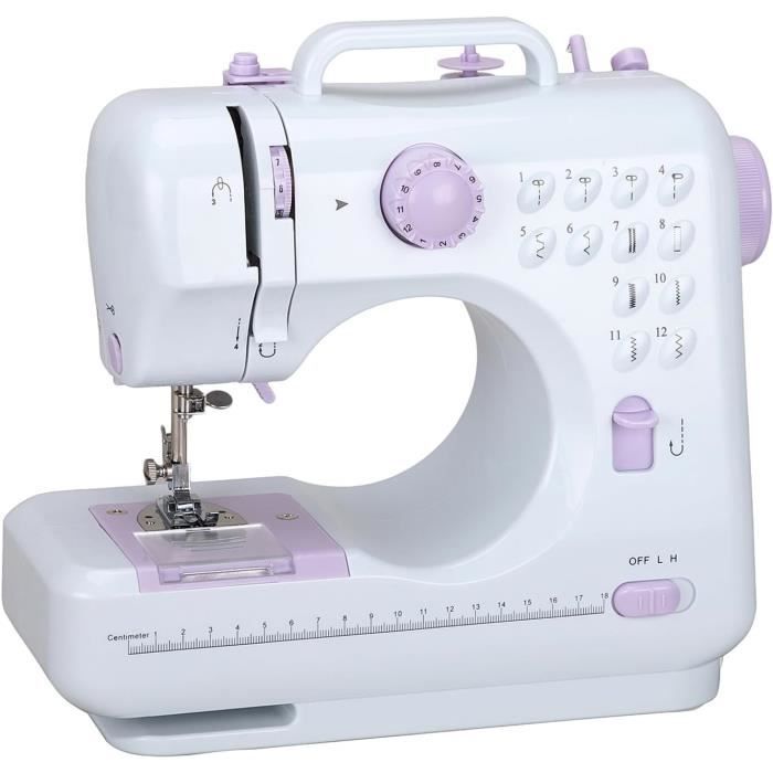 Machine à Coudre Mini Dékaïm - FLSM-520 | Multifonctionnelle Pour Débutants & Pro | 2 Vitesses & 12 Points | Idéale DIY