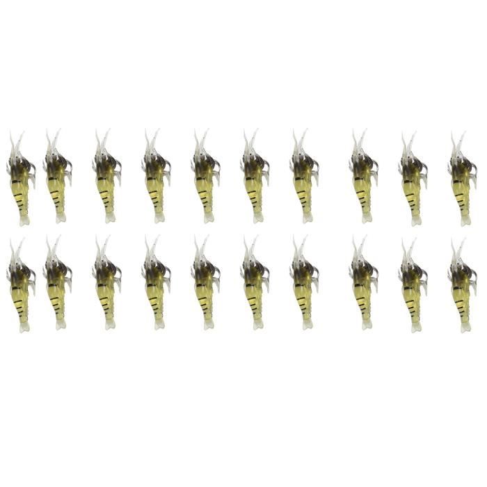 10 Pêche Simulation Souple Crevette Leurre Crochet Matériel