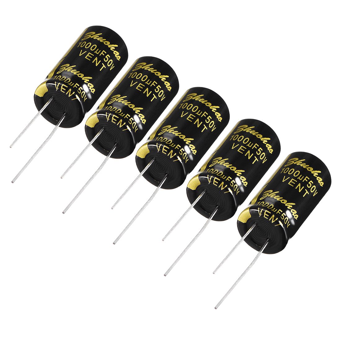 50 Condensateurs électrolytiques Radiaux 220uF 16V 105°C - Lot Neuf Uxcell, 6.3x7mm, Noir