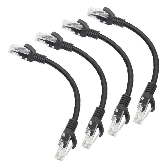 Lot De 5 Câbles Ethernet CAT6 30 Cm Multicolores – 10 Gbit/s, Cuivre Pur 24 AWG, Pour Réseau Maison Et Bureau
