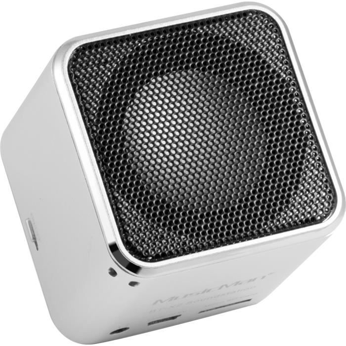 MUSICMAN BT-X2 Mini Enceinte Bluetooth avec transmission audio sans fil Argent