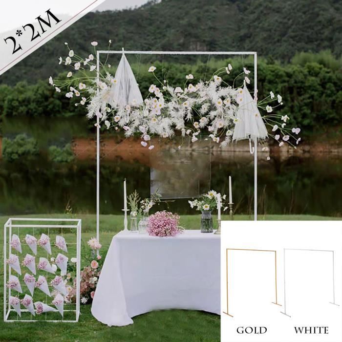 Tempsa 2x2m Arche De Mariage Cadre De Fond De Mariage En Fer Forge Decoratif Support De Fleurs Blanc Achat Vente Arche Arche De Mariage Blanc Cdiscount