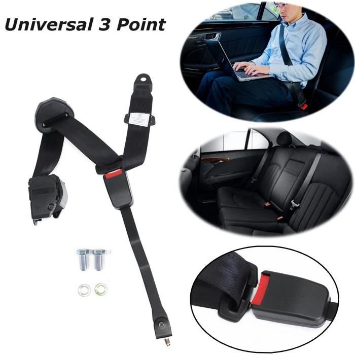 TEMPSA 3 points Ceinture de Sécurité rétractable universel réglable Noir Cdiscount Auto