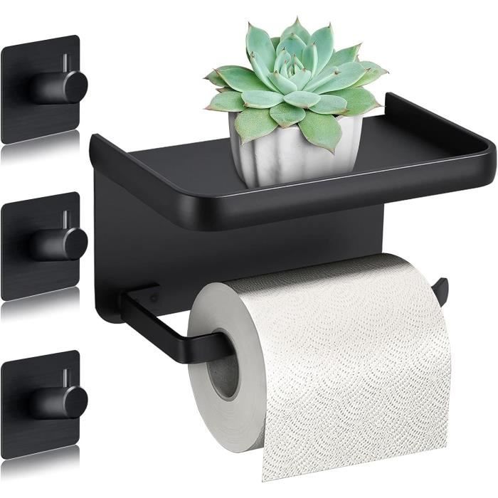 Porte-rouleau De Papier Toilette Adhésif WAYASI - Sans Perçage, Pour 3 Rouleaux - Rangement Mural Pratique Pour Salle De Bain