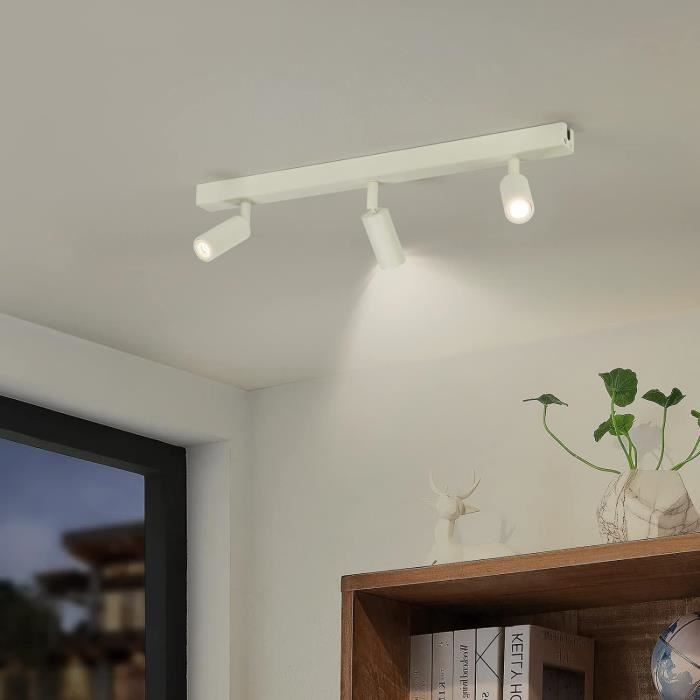 Plafonnier 3 Spots Orientables Métal Noir Ostaria