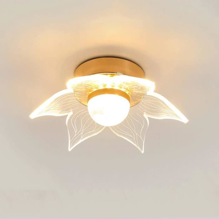 Suspension Blanche Nordique Fleur - Abat-jour Acrylique, Hauteur Réglable | Pour Salon, Chambre