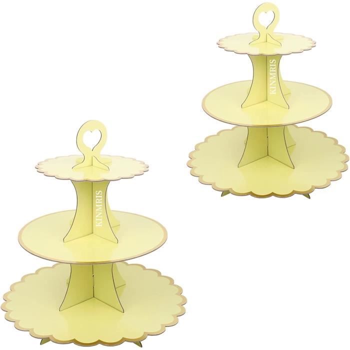 SAVITA Présentoir à Cupcakes En Carton à 3 étages - Motif Château