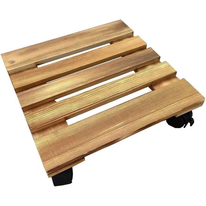 Plateau Rond Pour Pot De Fleurs En Bois Dhva Pais Avec Roulettes