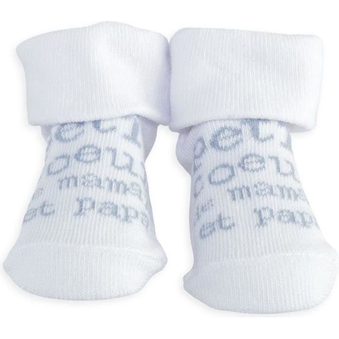 Chaussettes bébé Mixte TROIS KILOS SEPT - 0-6 mois Blanc et Bleu Petit cœur  - Cdiscount Prêt-à-Porter