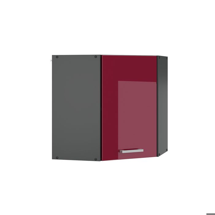 Vicco Meuble de cuisine Rouge bordeaux Haute brillance 30cm , PT Chêne