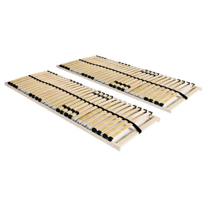 BINGO - TOP Cadre à lattes 70x200cm Sommiers à lattes 2 pcs avec 28 lattes 7 zones 70x200cm Pour Cadre de lit FR13008 BINGO - TOP Cadre à lattes 70x200cm Sommiers à lattes 2 pcs avec 28 lattes 7 zones 70x200cm Pour Cadre de lit FR13008