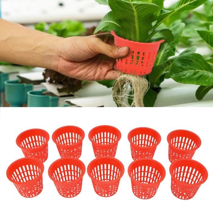 DUO tasse de plante de filet de maille 10 pièces panier de plantation panier de culture de plantes en plastique hydroponique