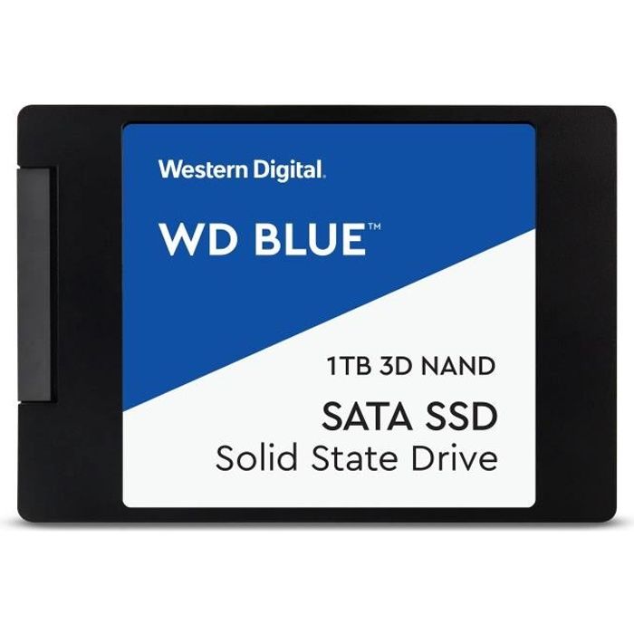 Disque SSD WD Blue™ - Disque SSD Interne - 3D Nand - 1To - 2.5" (WDS100T2B0A) pas cher Disque SSD WD Blue™ - Disque SSD Interne - 3D Nand - 1To - 2.5" (WDS100T2B0A) pas cher