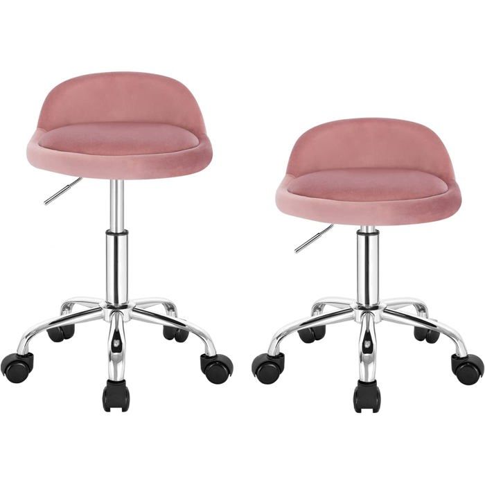 Tabouret de bureau à roulettes - WOLTU - Lot de 2 - Dossier bas - Réglable en hauteur 43-54 5 cm - Rotation à 360°- Rose Tabouret de bureau à roulettes - WOLTU - Lot de 2 - Dossier bas - Réglable en hauteur 43-54 5 cm - Rotation à 360°- Rose