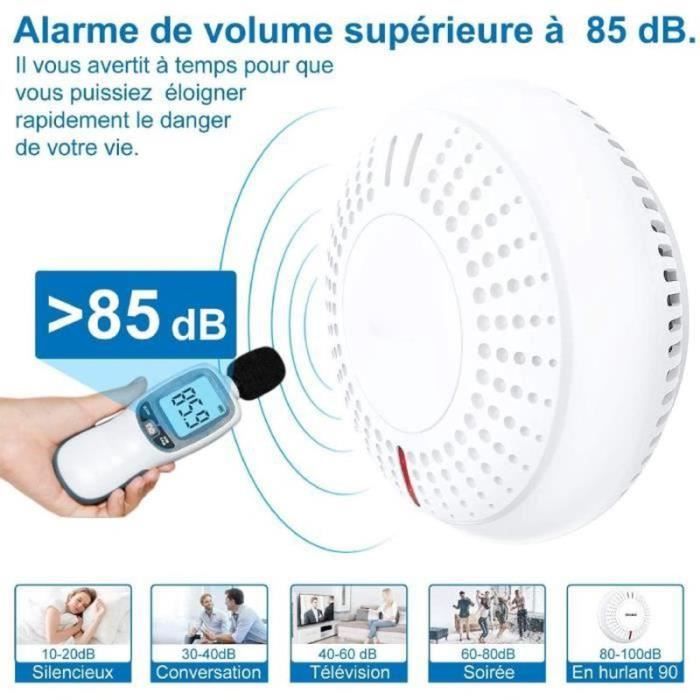 SEBSON Lot De 6 Détecteurs De Fumée GS536GC – Batterie 5 Ans, Photoélectrique, Certifié EN 14604, Alarme Puissante 85dB