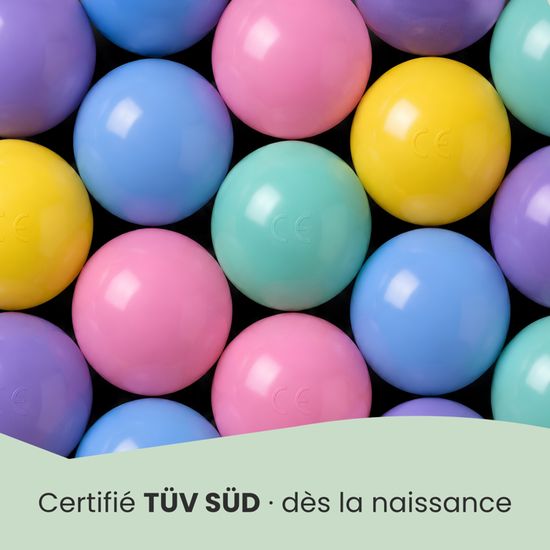 LittleTom – Lot De 50 Balles De Piscine Pour Bébé – 5,5 Cm, PE Inodore, Sans Couture – Motricité, Couleurs – Dès La Naissance