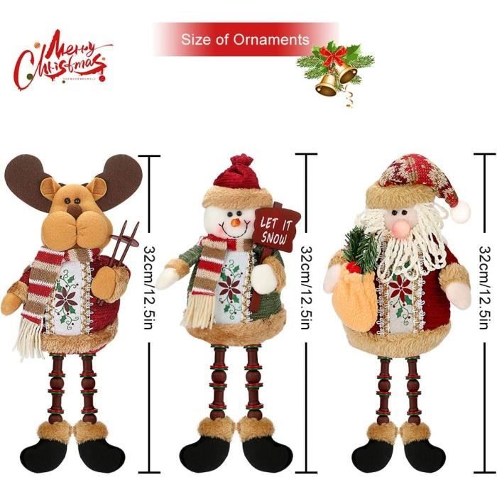 Figurine Père Noël Acrylique 2D Avec Base - Décor De Noël Pour Bureau, Étagère, Table - Ornement Festif