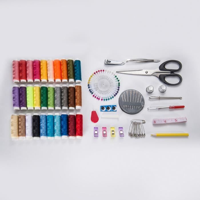 Newaner Kit de couture complet 130 accessoires de couture qualité avec  Boîte fourre-tout avec aiguille, fil, ciseaux, règle mètre. Kit couture  complet pour débutants, voyages en famille et urgences : : Cuisine