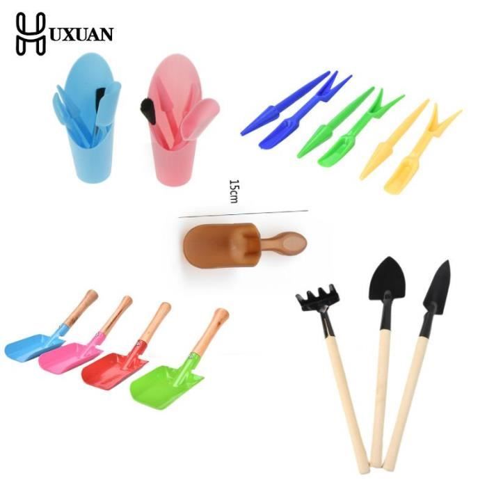 Odoria Outils de jardin miniatures à l'échelle 1/12, râteau et houe, accessoires pour maison de poupée