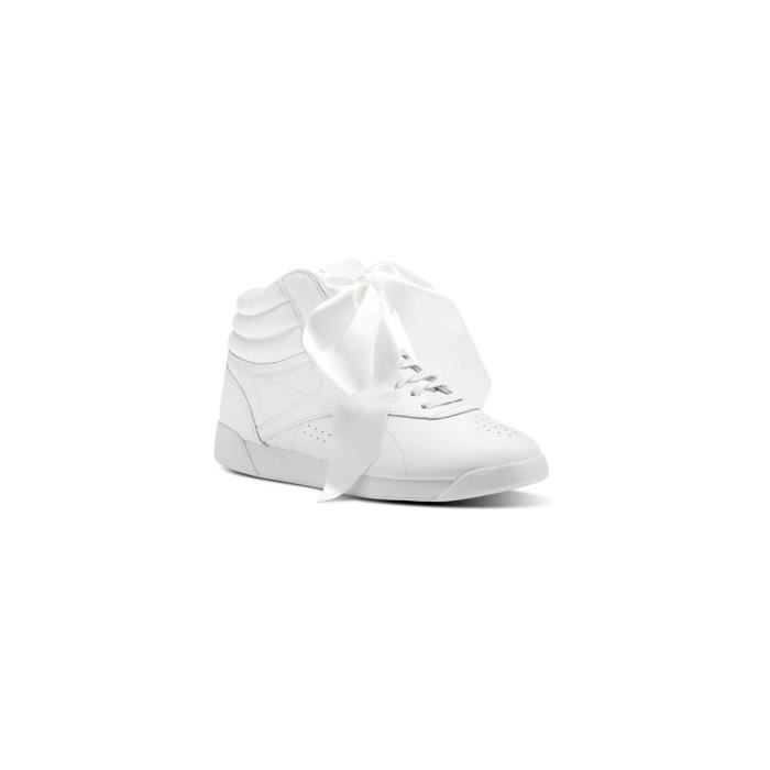 Basket Reebok Freestyle Hi Satin Bow Ref. CM8903 Blanc Cdiscount Chaussures