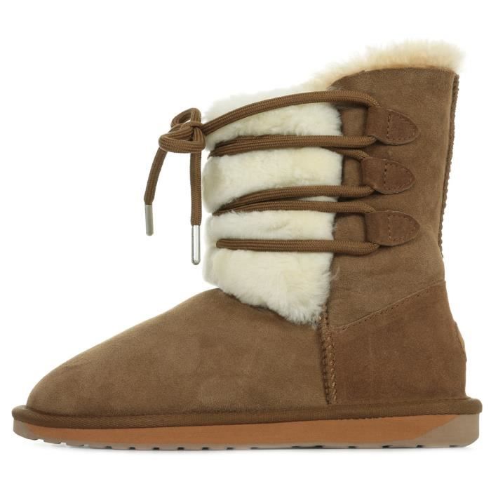 Bottes EMU Australia Sorby Chestnut Femme Cuir Lacets Automne Hiver