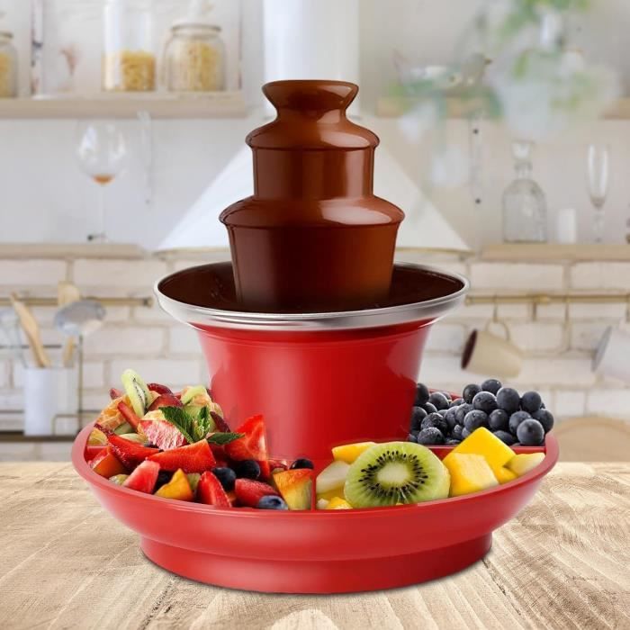 Fontaine à Chocolat Biniliubi - Fondue Electrique Inox, 0.45kg, 40W - Pour Fêtes, Mariages - Professionnelle