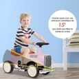 Porteur enfant de 1 à 3 ans voiture avec roues multidirectionnelle 60x27x35 cm rose-2