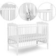 RADEK III Chambre bébé commode à langer et lit en bois Blanc 120x60 cm-2