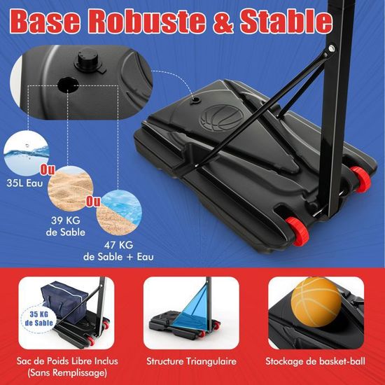 Cabeeskii Kit Terrain De Basket Mini – 2 Paniers, 2 Lanceurs Rotatifs, 3 Bases, Ballon – Compatible Briques