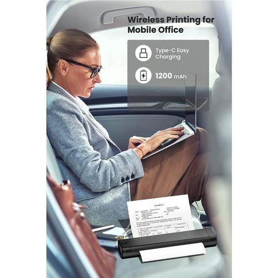 Imprimante Portable A4 Imprimante Bluetooth Thermique Mini Imprimante sans  Encre Compatible avec Android et iOS et Ordinateur - Cdiscount Informatique