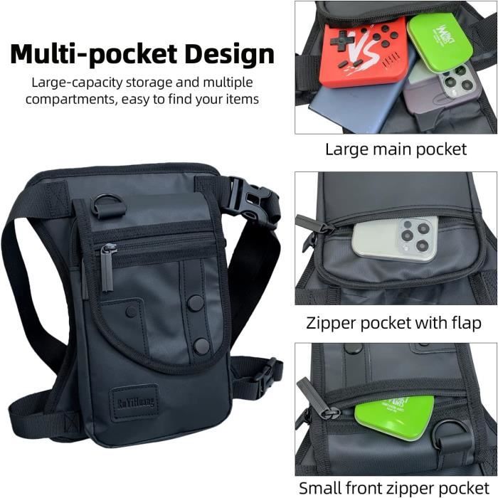 Sac Banane Étanche Homme Femme – Multi-poches, Sangle Réglable, Pour Randonnée, Vélo, Fitness, Voyage (Couleur Argent)