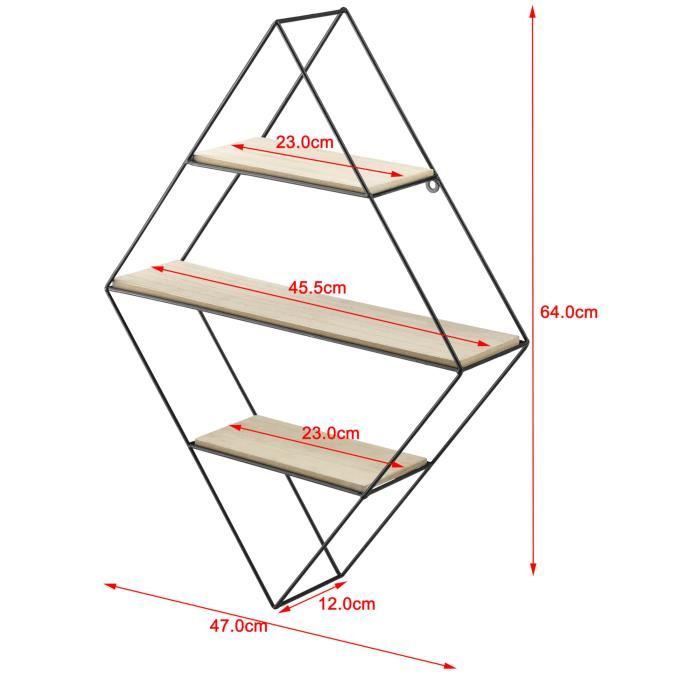 2 Ensembles Étagère Murale Étagères De Rangement Suspendues Décor Boisé