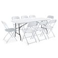 Table pliante de pique nique en résine - MOB EVENT PRO - 180 cm - Blanc - Pliable-3