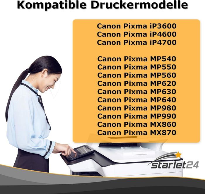 Lot De 12 Cartouches D'encre Compatible Canon PIXMA - C/M/Y, 10.5ml, Pour IP3600 MP540 Etc.