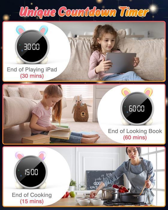 DTKID Réveil Enfants Educatif Avec Date Température Snooze - Design Dinosaure Pour Chambre