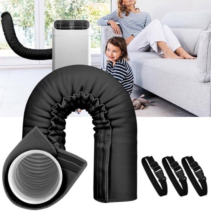 Housse Isolation Portable Pour Tuyau Climatiseur – 150 Cm Double Couche – Économie Énergie & Confort Été (Ø 12,7-15,9 Cm)