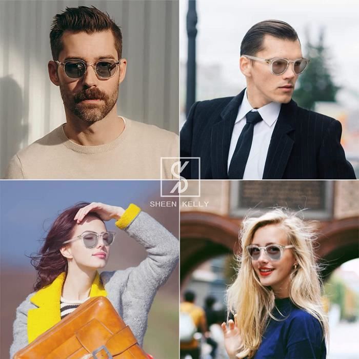 Lunettes de soleil rondes vintage classiques femmes hommes color s