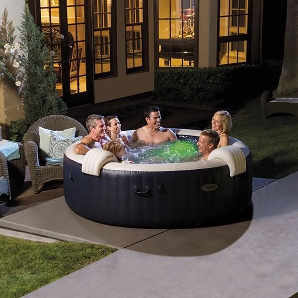 Intex - 28432EX - Pure spa gonflable blue navy 6 places - Cdiscount Jardin